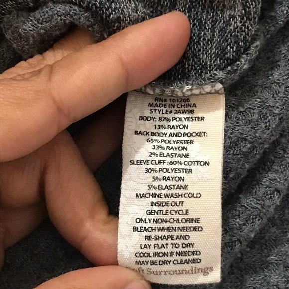 Soft Surroundings 2AW98 Cozy Lounge Space Dye Gray Cowl Neck Tunic Sz Medium - Picture 8 of 8